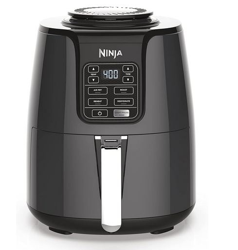 Ninja AF101 Air Fryer that Crisps, Roasts, Reheats, & Dehydrates, for Quick, Easy Meals, 4 Quart Capacity, & High Gloss Finish, Grey